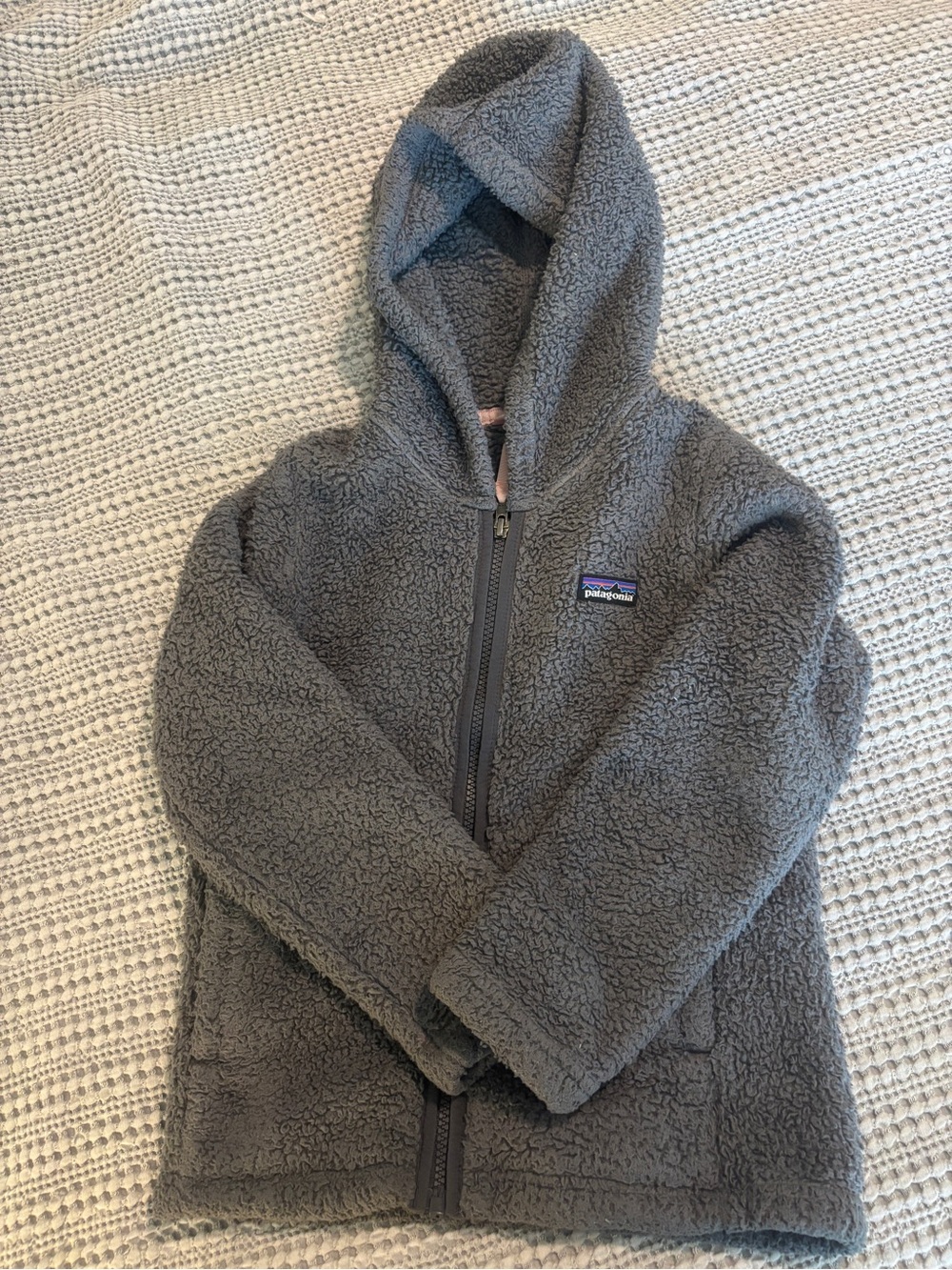 Patagonia Kids Gray Sherpa Hooded Zip Fleece